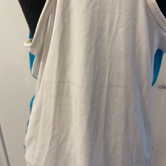 Womens Champion razor back shirt tee white and blue stripes size EXTRA LARGE - Picture 7 of 15